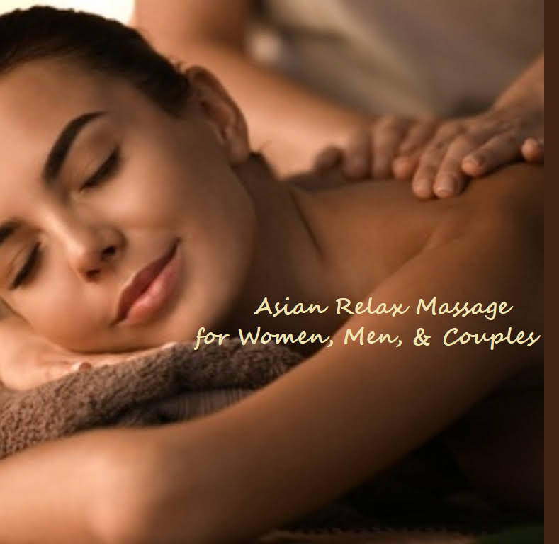 Picture of ad poster with relaxed lady.  Asian Relax Massage call 530-774-2102